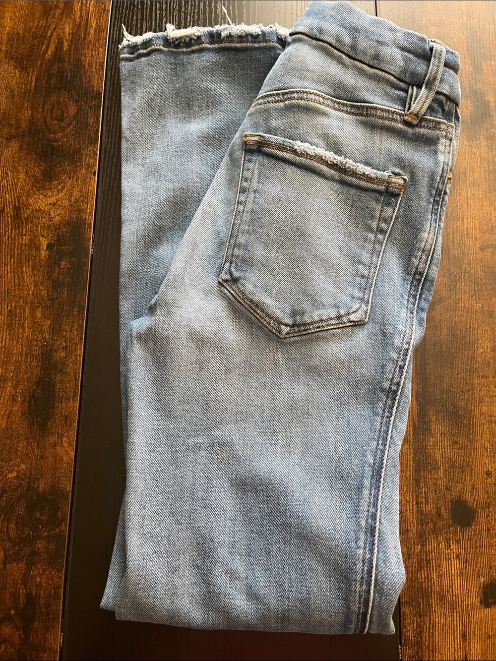 Good American Light Blue Cropped High-Rise Jeans with Frayed Hem - Picture 8 of 8
